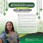 A CELEBRATION OF FAITH AND THE FUTURE: MRS HELEN AKIOTU EKPESON SENDS WARM EID AL-ADHA BLESSINGS AND JOYFUL CHILDREN'S DAY WISHES TO FAMILIES ACROSS ETSAKO EAST, EDO STATE, AND NIGERIA 9bdf4c6cabae42cdbc7835364bd5a9be